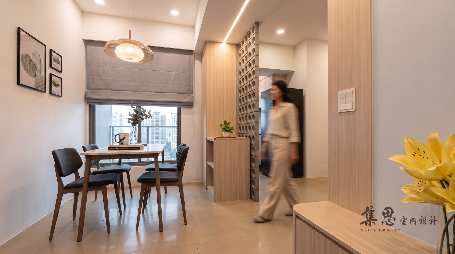 台中簡約風尚宅邸｜客餐廳與玄關的開放式設計美學